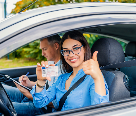 Women passed driving test